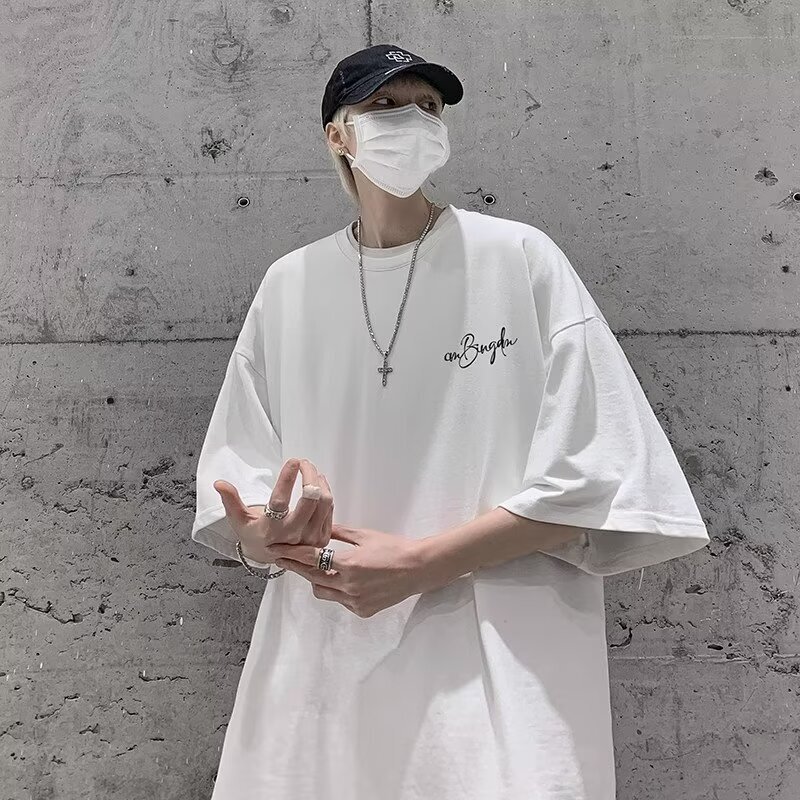 Black Short-sleeved T-shirt Men's Summer New American Style Retro Trendy Brand Hong Kong-style Yipi Shuai Gao Street All-match Niche T-shirt