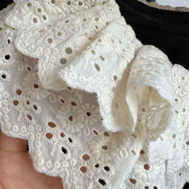 Qian Qi niñas de otoño nuevo borde de encaje reanudación de color sólido vestido de solapa vestido de moda coreano para mujeres