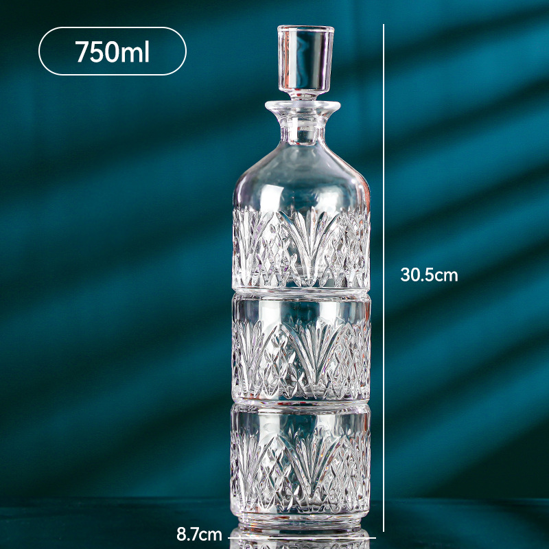 Botella de vino cuadrada, botella de vidrio de cristal, decantador de vino tinto vertida, botella de vino extranjero de alto valor, divisor de vino, botella de vino de vidrio