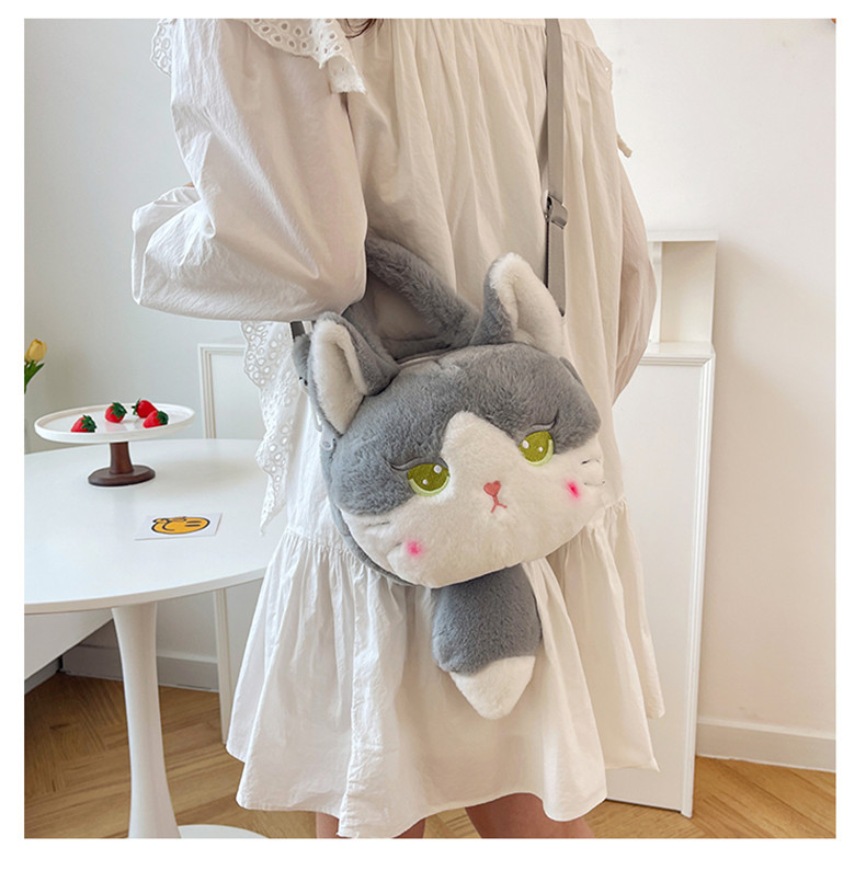 137g Weight Zipper Closure Type Single Shoulder Strap, Top Handle Strap Type Shoulder Bag Bags Type Casual Occasion Plush Material Animal, Cartoon Pattern Spring, Autumn&Winter Season Kid'S Gender Cute Style Round Shape Kid'S Plush Animal Cartoon Cute Round Zipper Shoulder Bag 22
