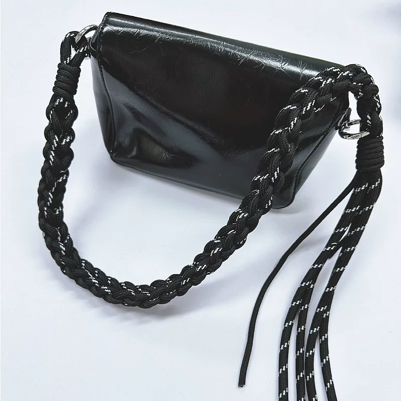 Handmade Black Camera Bag with One-Shoulder Straps, Changeable Purse, by