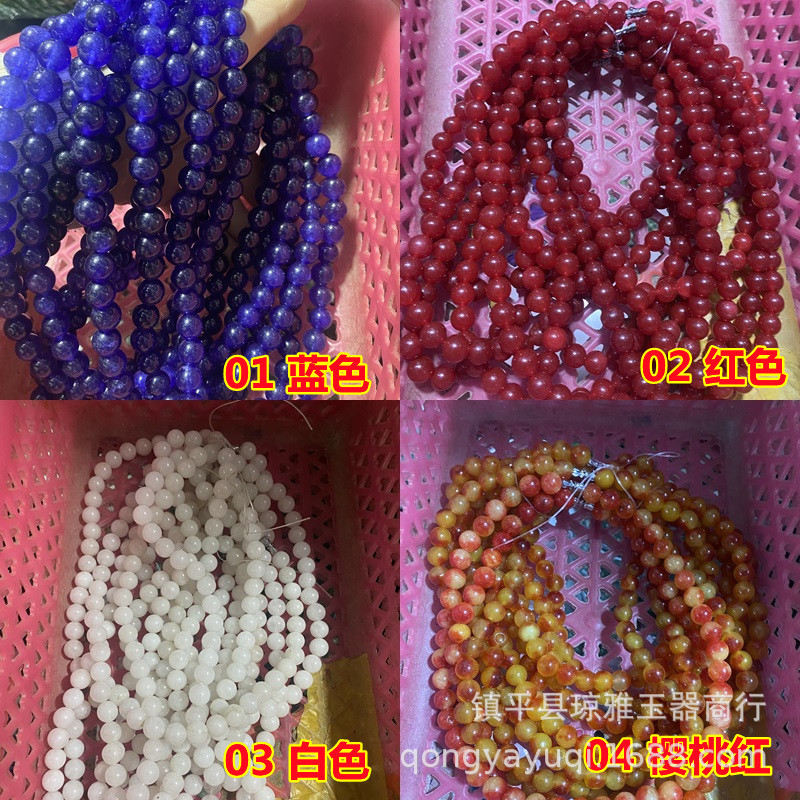 厂家批发10元模式玉器地摊玉石项链台湾碧玉链红玛瑙七彩玉项链