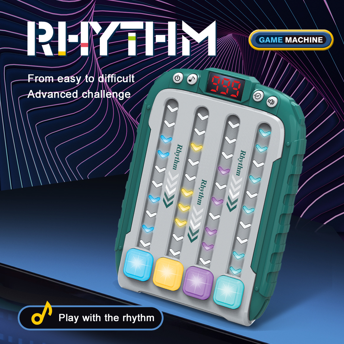 Red de la música, maestro del ritmo, juego de iluminación inteligente, máquina de baile, rompecabezas para niños, descompresión, botón, juguete
