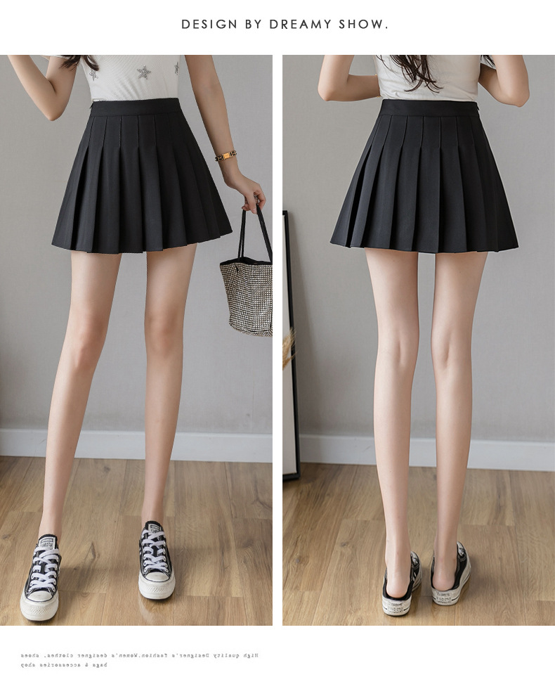 Mid Waist Waist Line Micro-Elastic Elasticity Daily Occasion Casual Solid Color Skirts Polyester Pleated Skirt Above Knee Bottoms