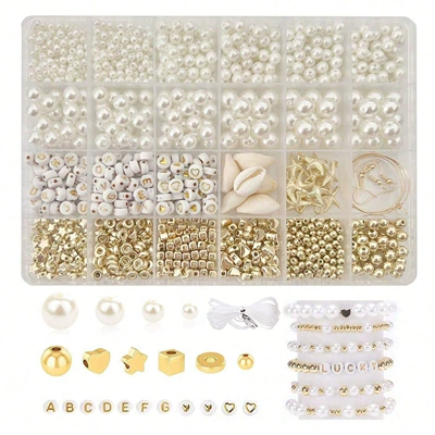 Zərgərlik ara hissələri Abs Imitation Pearl Box Set - 24-grids-about-1000pcs