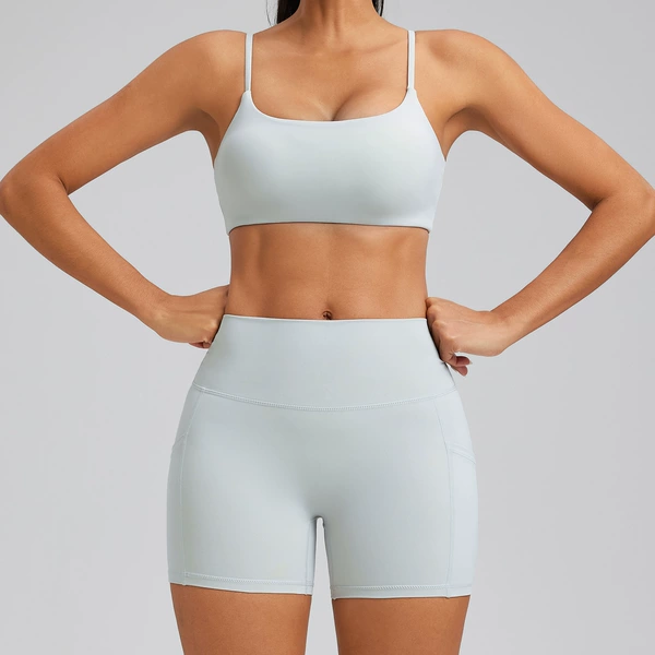 Bra + shorts glacier gray