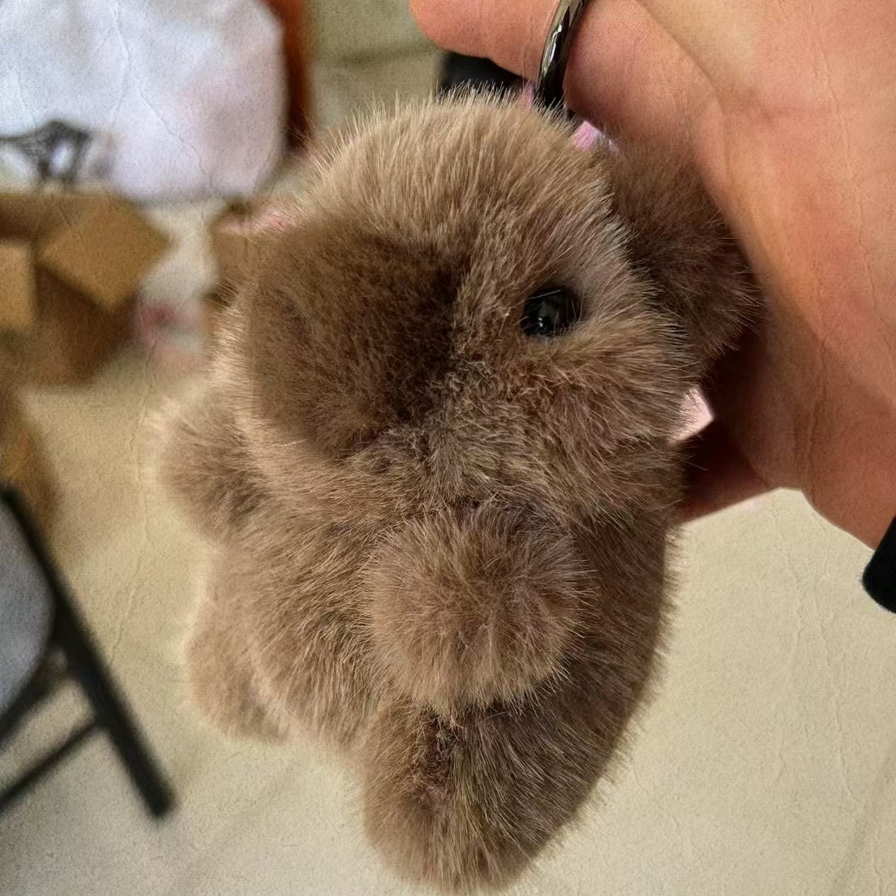 Red en línea lindas imitaciones de visón capibara colgante muñeca de peluche Dolphin llavero de automóvil bolso colgante