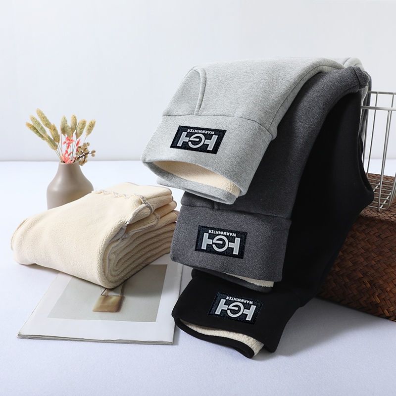 Tiktok popular 500g de espesor HG bolsillo de lana de cordero polainas de las mujeres del otoño y el invierno de lana gruesa desgaste exterior Delgado lápiz Pantalones