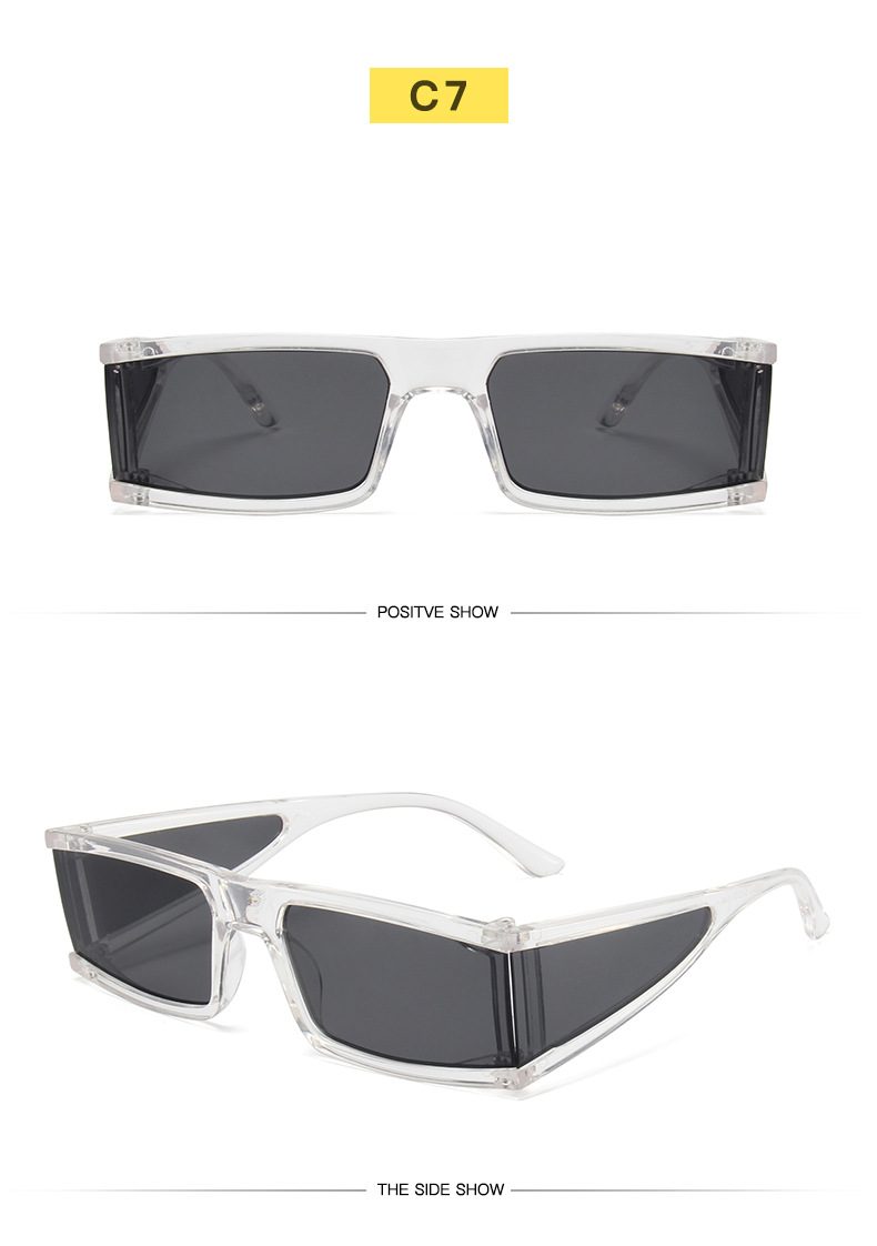 Personalised Small Box Sunglasses Punk Style Mercury Lens_voghion.com