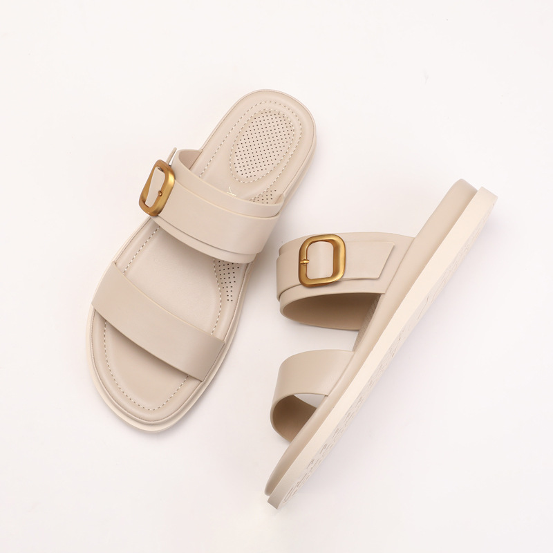 Women's Slip-on Sandals With A Comfortable Feel, 2026 Summer New Model, Soft-soled, Non-slip Beach Shoes, Fashionable_vogvips.com