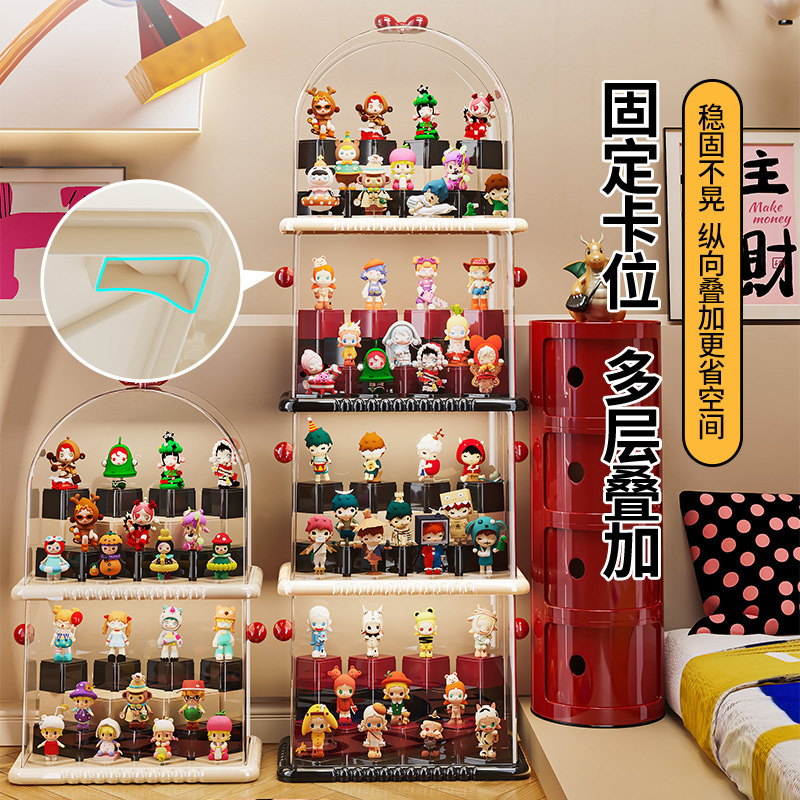 手办展示盒多层防尘玩具模型收纳透明亚克力置物架大号盲盒收纳盒|undefined