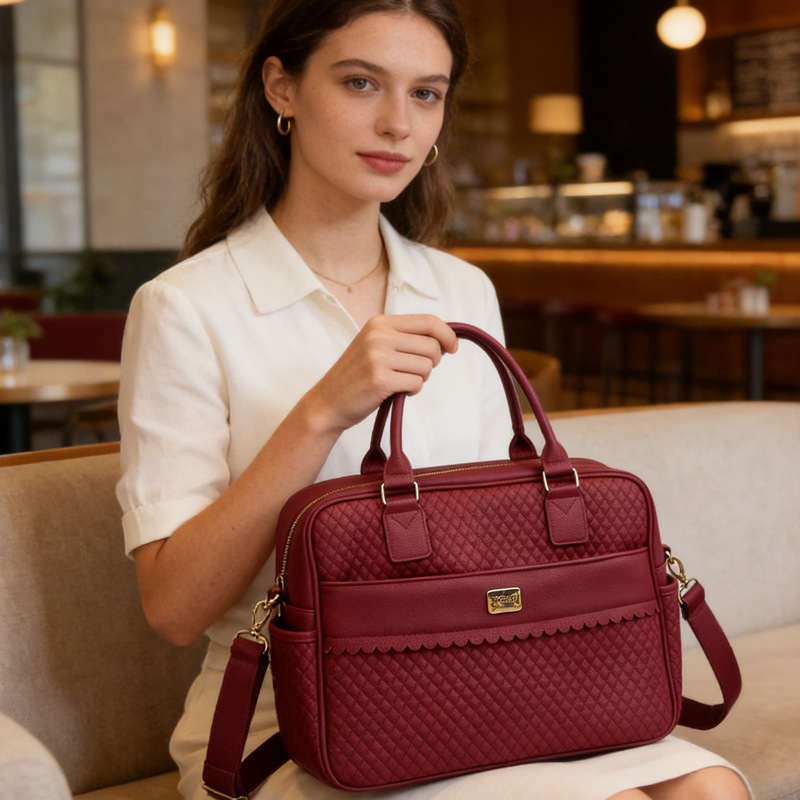 Fashionable Pu Mommy Bag with High Appearance and Large Capacity, Scientifically Partitioned, Single Shoulder Crossbody Mother and Baby Set, Customized by Manufacturer