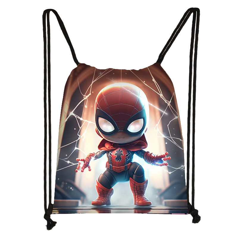 跨境新款蜘蛛侠卡通儿童束口袋高颜值收纳袋小学生男女抽拉绳袋热