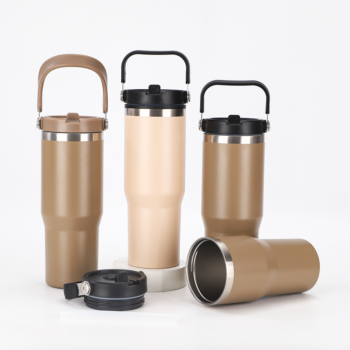 Amazon 30oz taza de automóvil de gran capacidad portátil exterior taza de plástico exterior de acero 304 taza de aislamiento de acero inoxidable