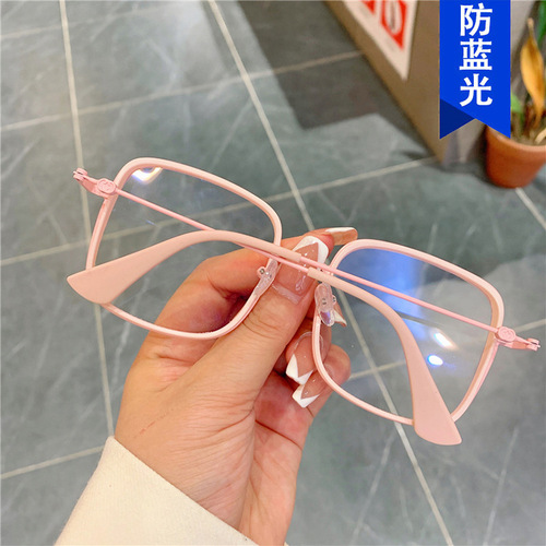 Square Macaron Candy Color Glasses Frame Women's  New Internet Celebrities Same Style Plain Mirrors Trendy Eye Frame