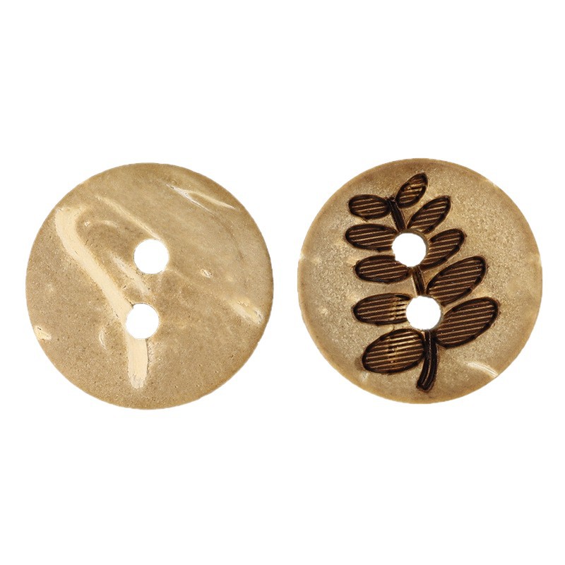 Natural Coconut Round Buttons with Two Eyes and Four Eyes Coconut Shell Buttons for Kidsren's Handmade DIY Shirts and Knitwears Hand-Sewn Buttons