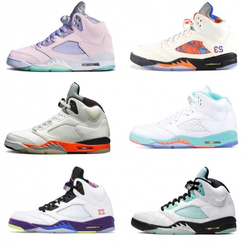 2026 New Model Putian Shoes Aj5 Export Running Shoes Racing Blue Grape Purple Oreo Men's and Women's Versatile Sports Basketball Shoes