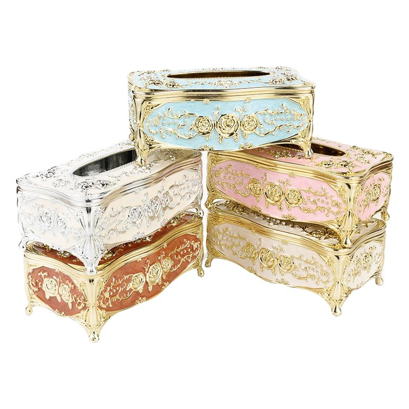 Caja de pañuelos de estilo europeo sala de estar creativa caja de pañuelos de hogar de lujo KTV mesa de café caja de pañuelos simple