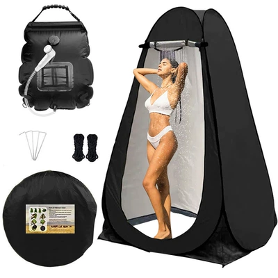 Kempinq və səyahət | Long-Distance Travel, Highway Self-Driving - single-14m-window-black-tent-black-shower-bag-white-nozzle