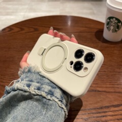 适用iPhone17液态硅胶磁吸支架手机壳苹果16肤感精孔镜头保护套15