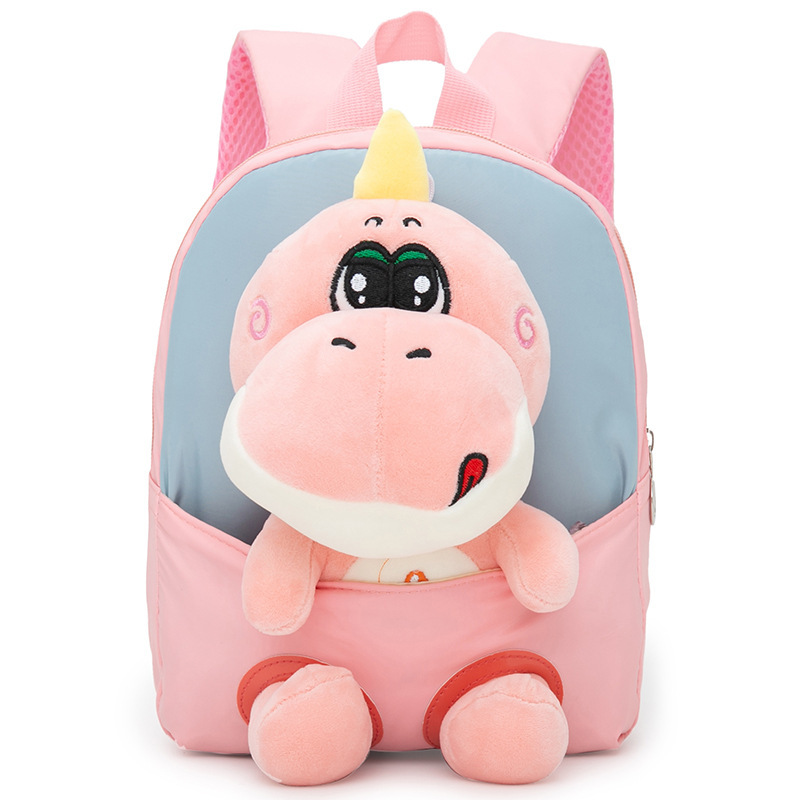 2023 nueva muñeca de dibujos animados desmontable kindergarten mochila de dibujos animados dinosaurio felpa niños bebé mochila