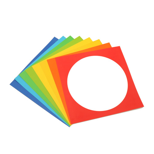 Outside square and inside circle colorful cardboard square children's art handmade thickened cardboard painting paper sketch round border paper