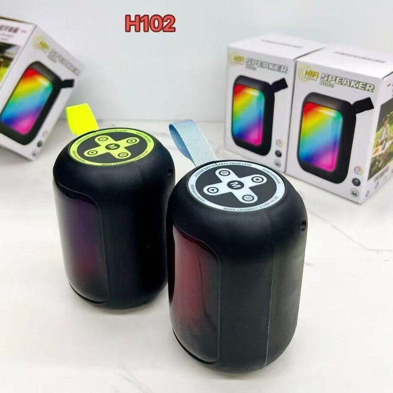 H102 Bluetooth speaker with ambient lighting, portable mini wireless speaker for outdoor, car, home, and desktop use with heavy bass H102 Bluetooth speaker with ambient lighting, portable mini wireless speaker for outdoor, car, home, and desktop use with heavy bass