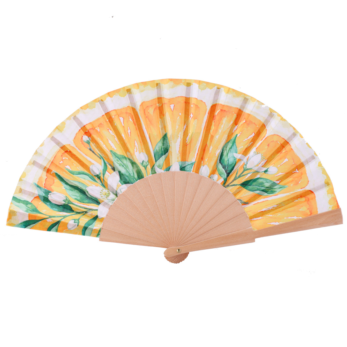 Abanico Plegable de Madera de 23 cm de Madera y Poliéster Algodón Portátil para Uso Diario image 18
