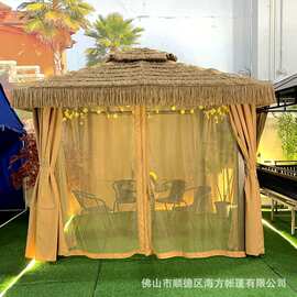 户外仿真茅草凉亭 农庄庭院网红烧烤遮阳棚源头厂家定制抗风帐篷