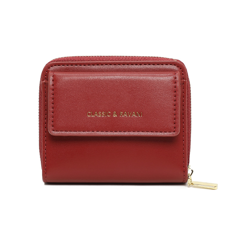 Nuevo color sólido simple bolso de cambio de damas multi-tarjeta billetera de bolso de mano multifuncional de estilo coreano para mujeres