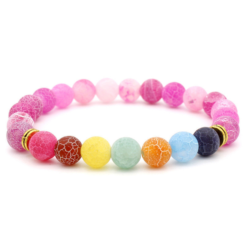 European and American Hot-Selling Jewelry Colorful Vein Black Weathered Agate Bead Bracelet Wheel Yoga Bracelet European and American Hot-Selling Jewelry Colorful Vein Black Weathered Agate Bead Bracelet Wheel Yoga Bracelet