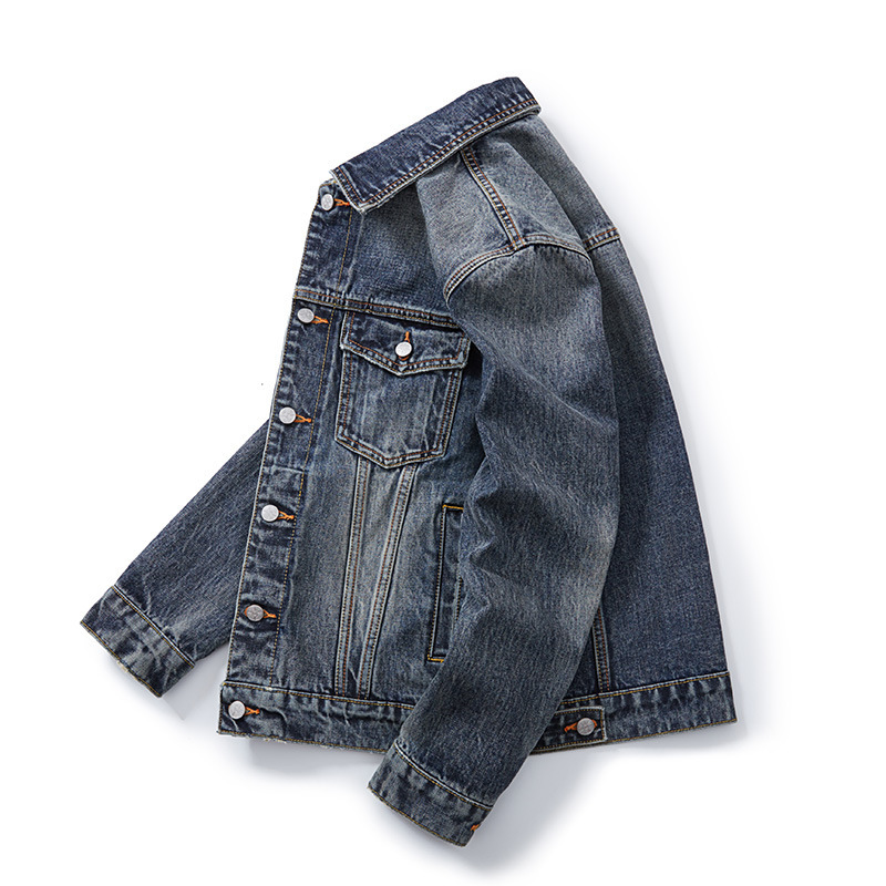 Cross-border Men's Red Ear Tannin Denim Coat Spring and Autumn Casual Loose plus size American Retro Fashion Brand Tooling 14