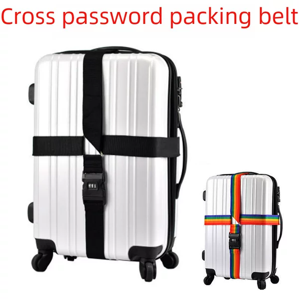 Suitcase binding belt cross luggage belt check-in password packing belt reinforced binding belt adjustable fixing belt