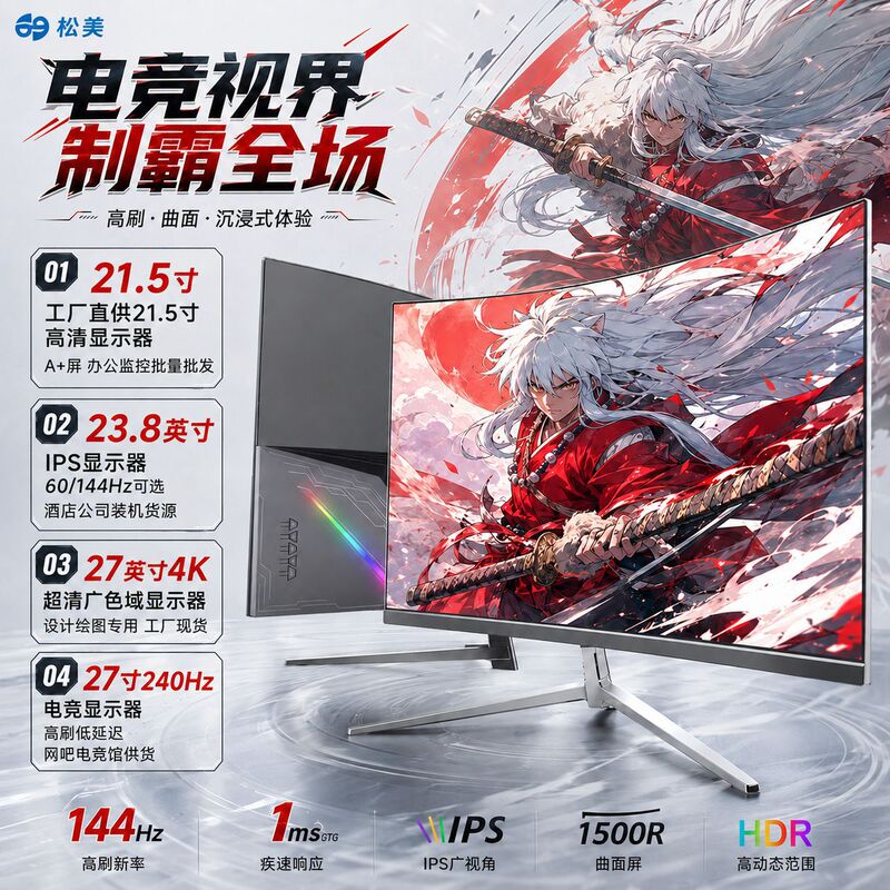 31.5-Inch 1K/100Hz Gaming Monitor 2K165Hz/180Hz Gaming 4K/60Hz/144Hz Display Screen 31.5-Inch 1K/100Hz Gaming Monitor 2K165Hz/180Hz Gaming 4K/60Hz/144Hz Display Screen