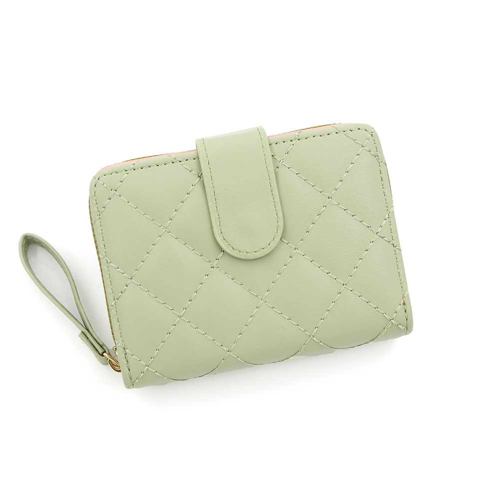 Coreano simple Lingerie billetera corta tarjeta de órgano hebilla bolso de cambio bolso de cremallera bolsa de mano