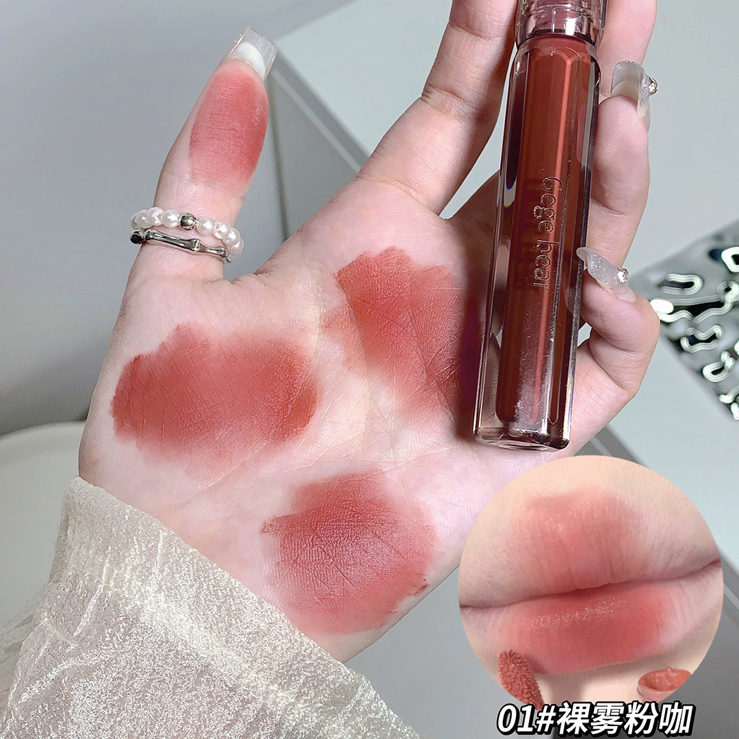 Матовый блеск для губ Velvet Lip Glaze (Gege Bear) жирная мото-матовая, длительное действие 2.5 г, стойкие оттенки