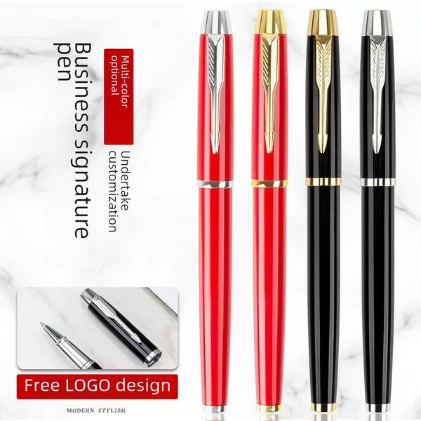 Wholesale Metal Signature Pen Gel Pen Printable LOGO Creative Business Black Pen Gift Ball Pen