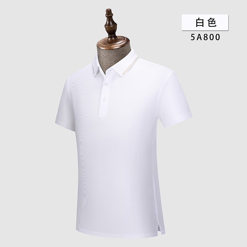 Camiseta de manga corta para hombre, sin costuras, antiarrugas, con tacto fresco, estilo polo, de secado rápido, de alta gama, con logotipo personalizado.