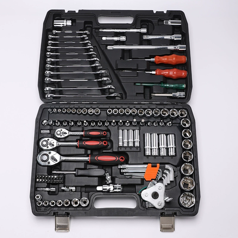 Tool Set — Multi‑Piece Socket & Ratchet Kit, chrome finish, 37–216 pcs options