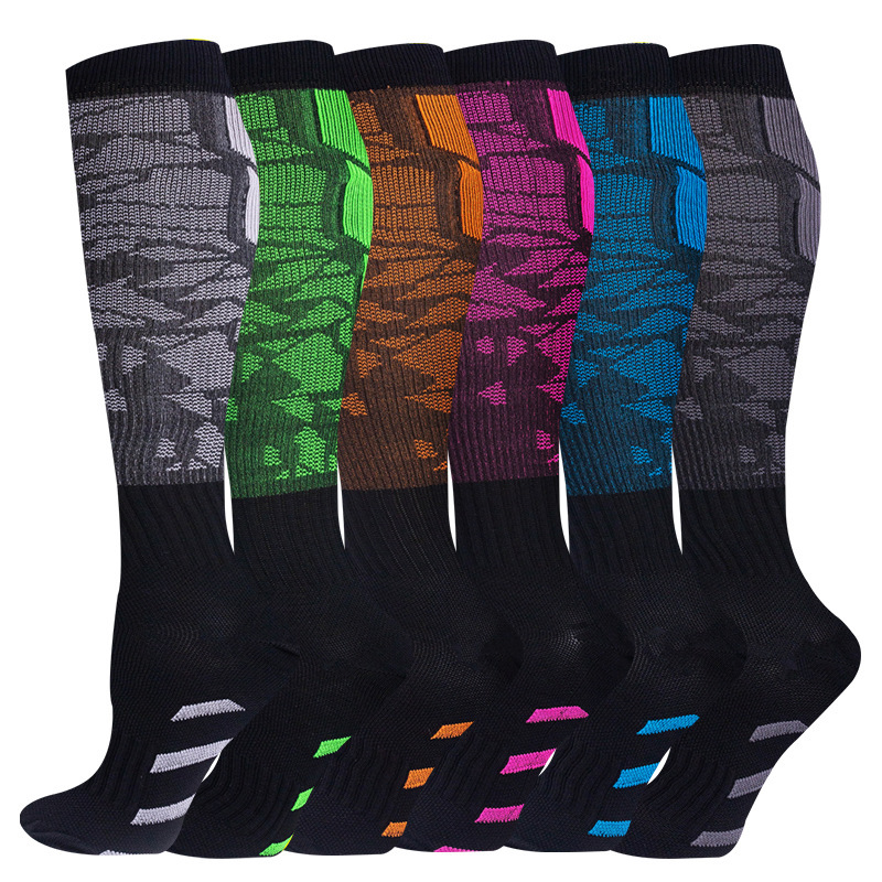 Calcetines de compresión transfronterizos Calcetines de pantorrilla Calcetines elásticos Deportes Ciclismo Correr Calcetines de yoga Calcetines de compresión de tubo largo para hombre Spot para mujer