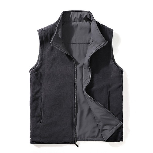 Cross-border wholesale double-sided men's spring and autumn middle-aged and young casual waistcoat vest jacket 