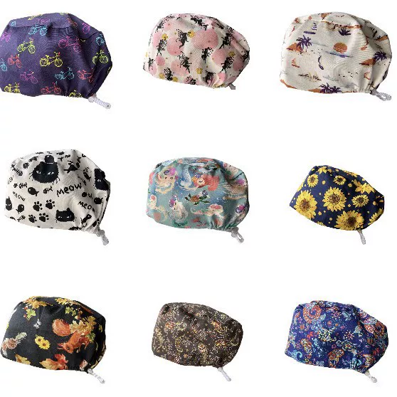 Surgical Cap for Female Nurses, Round Cap for Doctors, Surgical Room-Specific Hat, Dental Oral Chlorine-Resistant Bleach