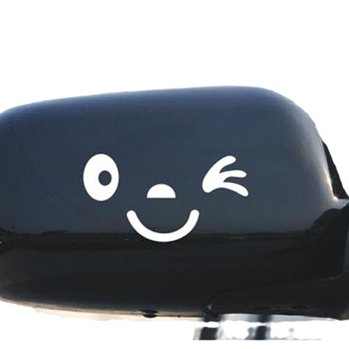 Cute car body sticker, smile rearview mirror sticker, backup mirror sticker personalized, car decal, waterproof for installation