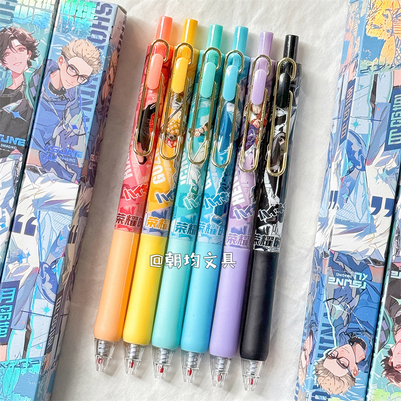 X-6133 New Volleyball Junior Gel Pen Blind Box Cartoon Animation Student Writing Smooth Water Pen Black 0.5mm