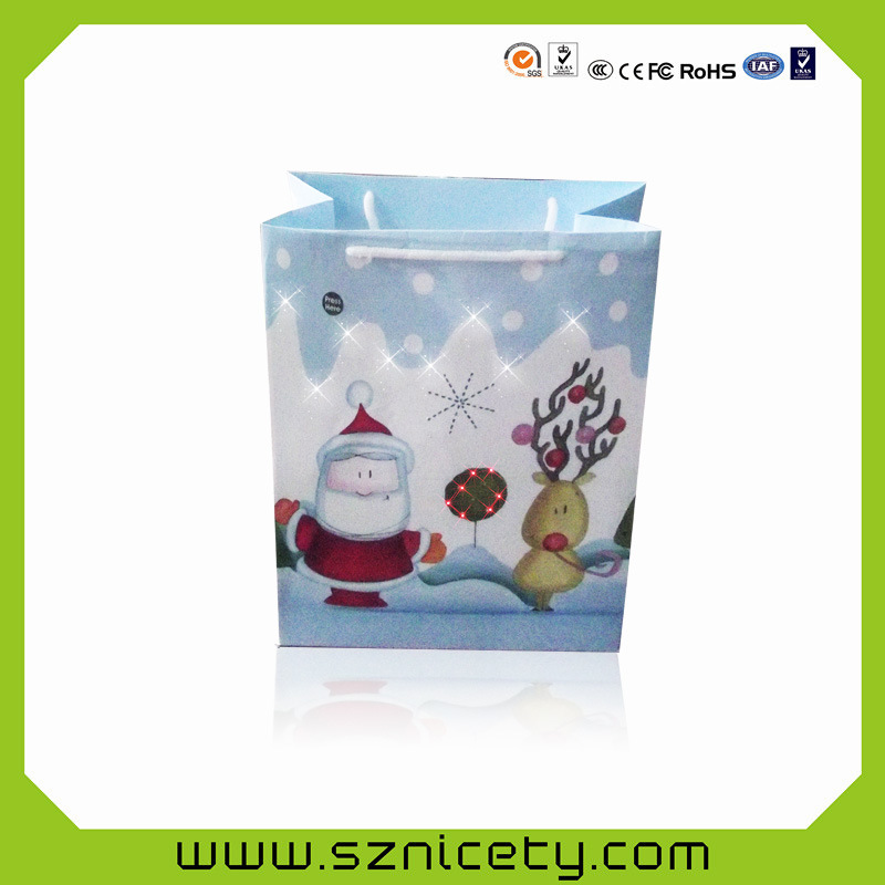 供应发光购物纸袋/光纤购物纸袋/音乐购物纸袋 LED发光纸袋