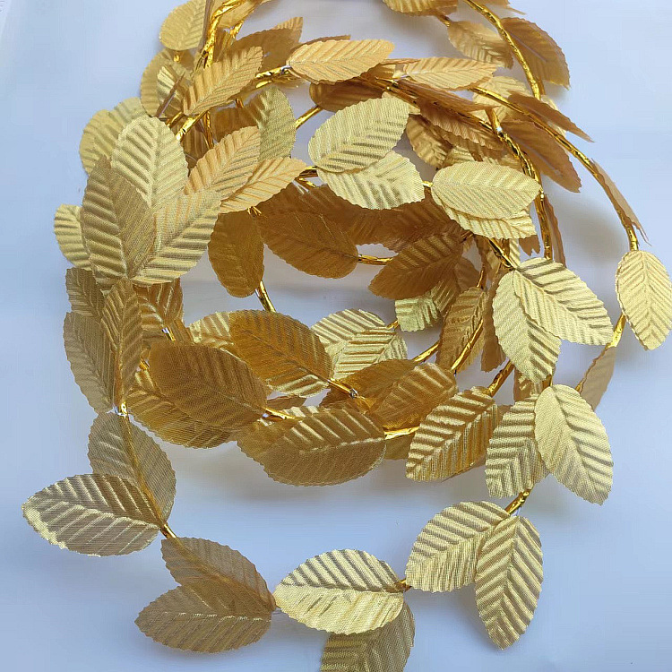 Carnaval transfronterizo de Halloween romano de oro hoja cabeza anillo nupcial tocado diadema Garland foto Mori flor artificial