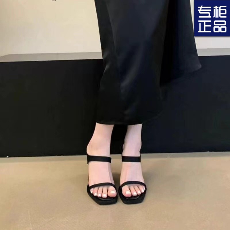 Internet Celebrity Thin High Heel One-Strap For Women Summer 2025 New Trendy Super Popular Elegant Socialite Open-Toe_vogvips.com