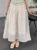 26ye029 apricot polka dot skirt