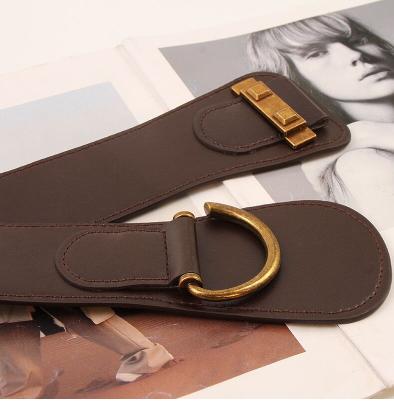 Simple Style Solid Color Pu Leather Alloy Elastic Band Women's Leather Belts display picture 11