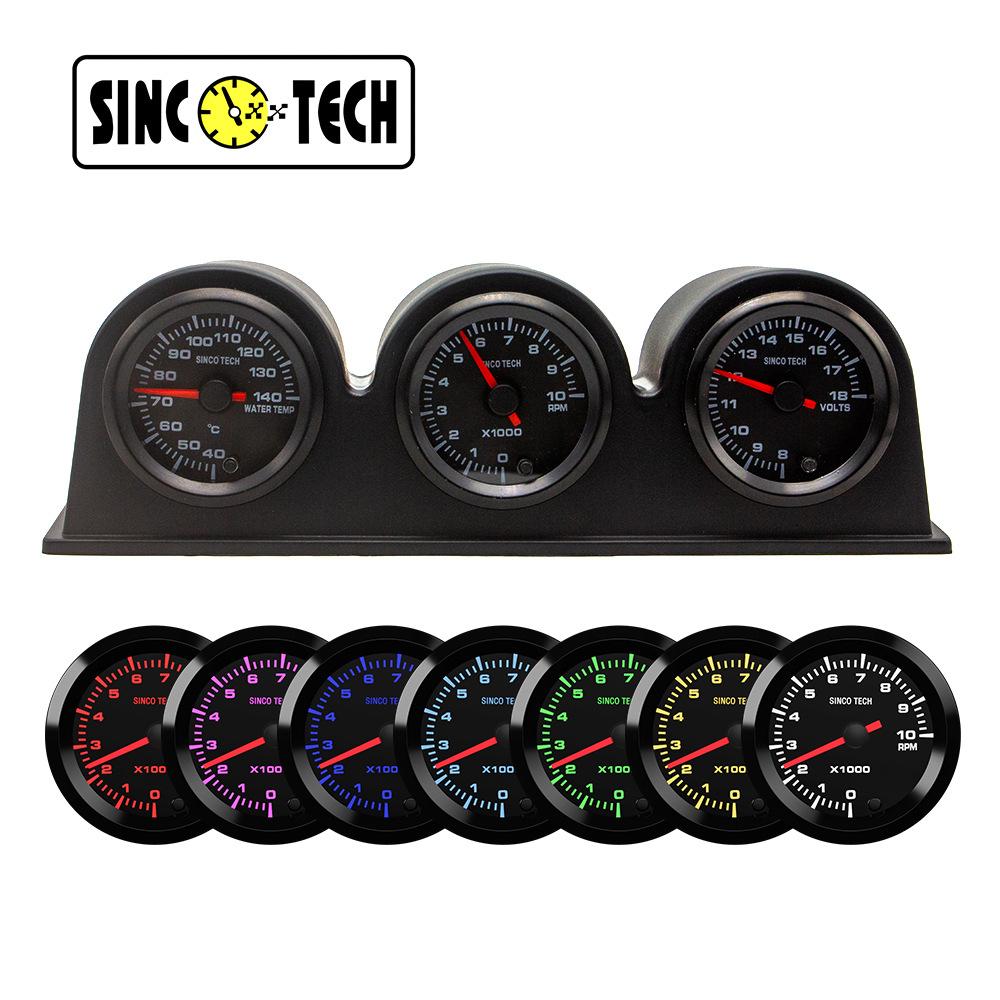 Sincotech 52Mm12V Car Modification Instrument 516 Triple Meter Obdii